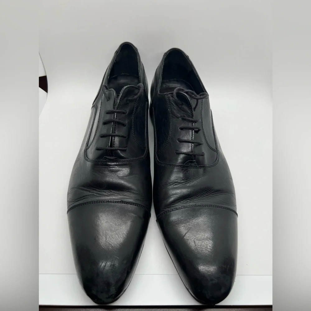 Russell &‎ Bromley Black Leather Cumulus Toe Cap Leather Oxfords Men’s Size 10.5